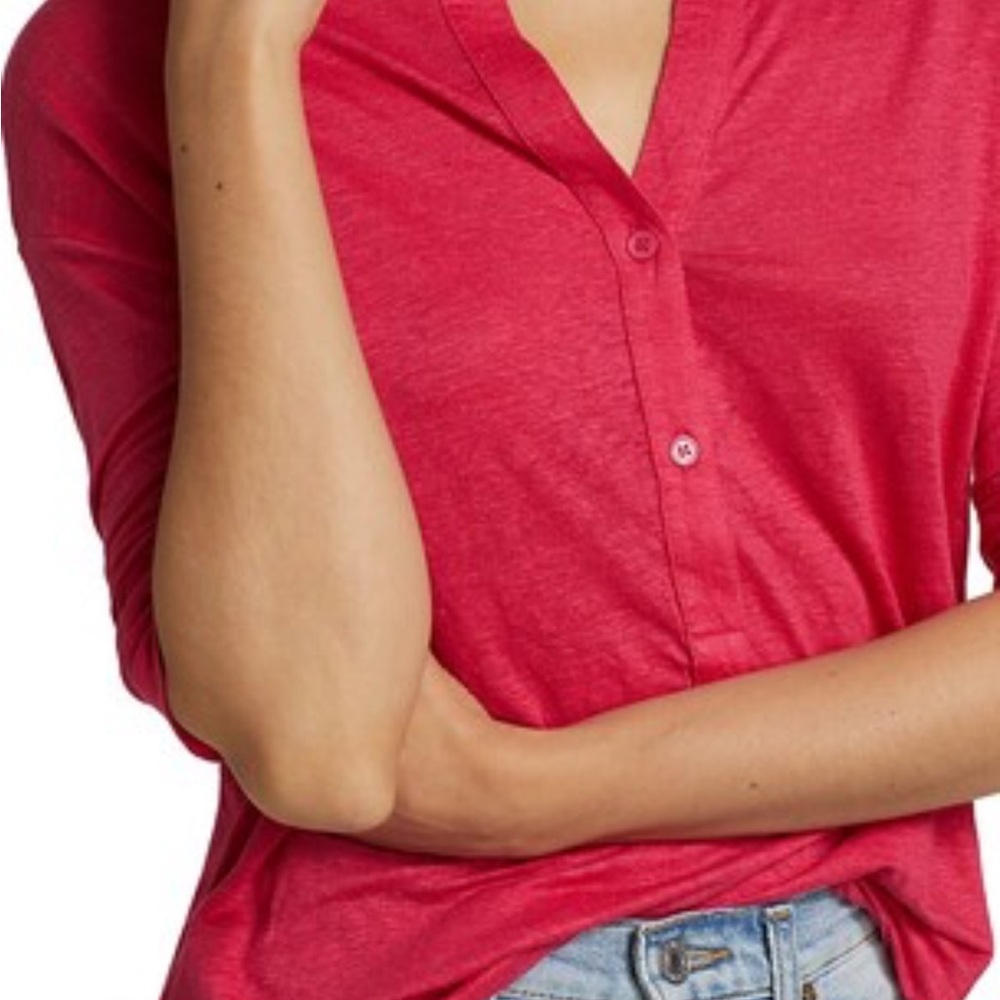 Majestic Filatures Linen Henley NWT - Picture 4 of 5